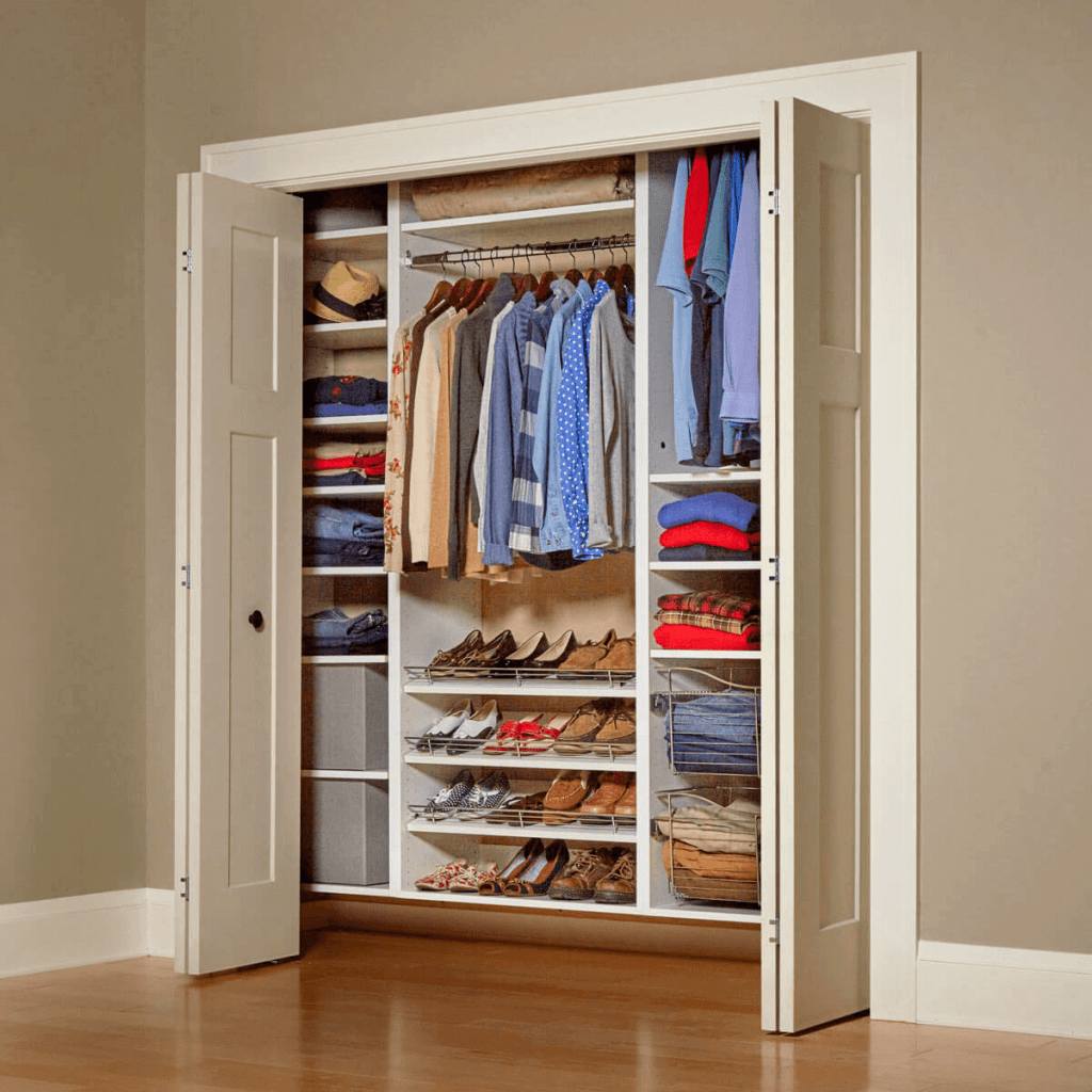 shoes arrangement in wardrobe