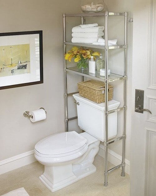 storage above toilet